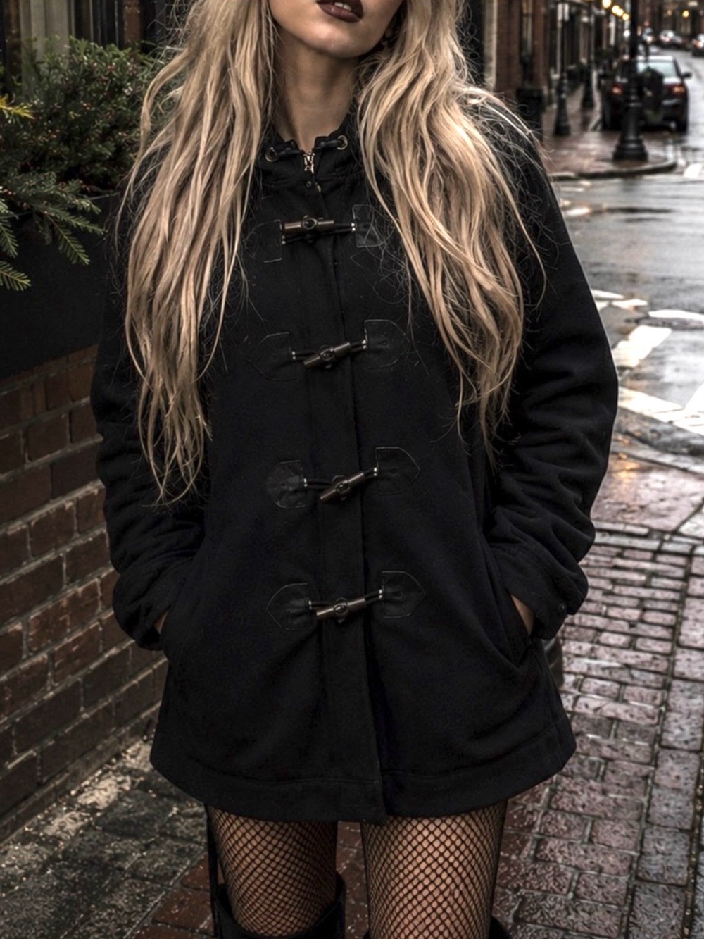 Women’s Black Stylish Essential Coat - Classic Hooded Jacket